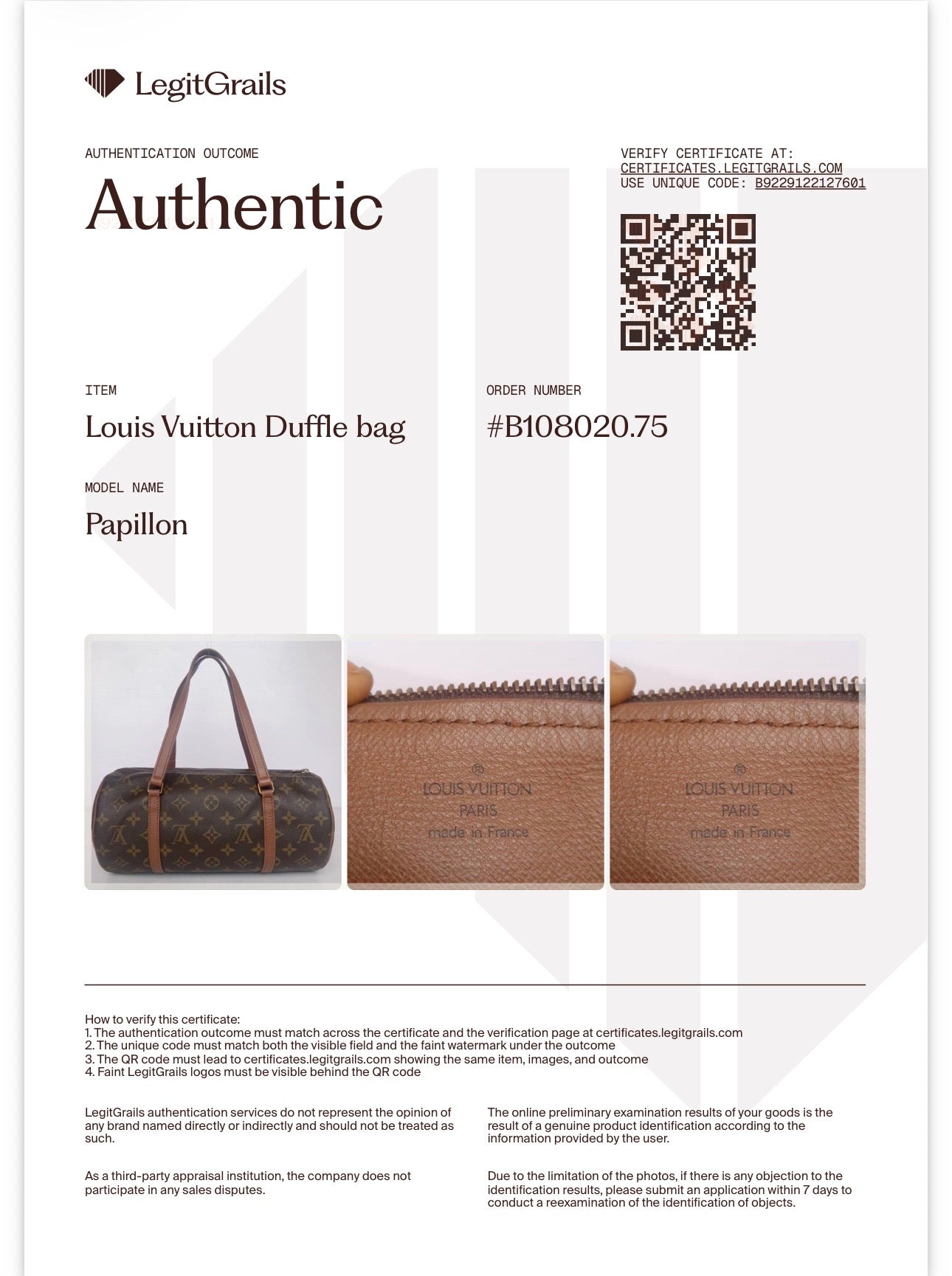 Louis Vuitton Papillon 30 Handbag