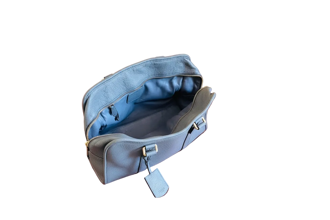 Loewe Amazona 36 Muted Blue-Grey Pebbled Calfskin Bag