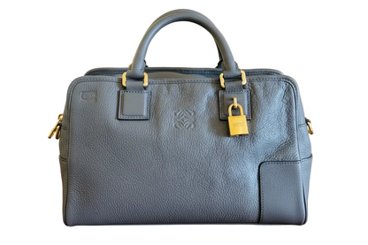 Loewe Amazona 36 Muted Blue-Grey Pebbled Calfskin Bag