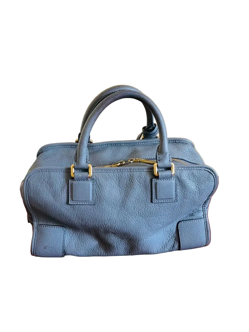 Loewe Amazona 36 Muted Blue-Grey Pebbled Calfskin Bag