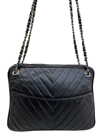 Chanel Chevron Quilted Messenger Bag