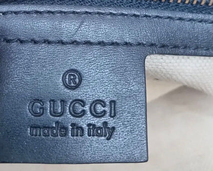 Vintage Gucci GG Canvas Web Stripe Boston Bag — Beige and Blue