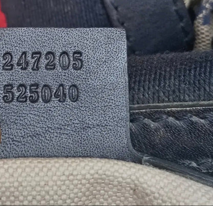 Vintage Gucci GG Canvas Web Stripe Boston Bag — Beige and Blue