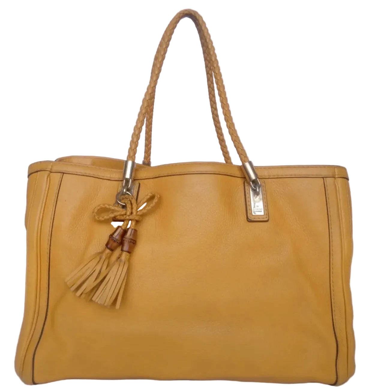 Gucci Bella Medium Tote — Mustard Yellow Pebbled Calfskin Leather