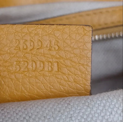 Gucci Bella Medium Tote — Mustard Yellow Pebbled Calfskin Leather