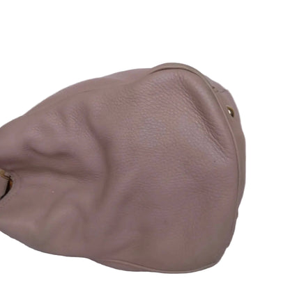 Gucci Medium Bamboo Shopper Boston Bag — Light Pink or Taupe Pebbled Calfskin