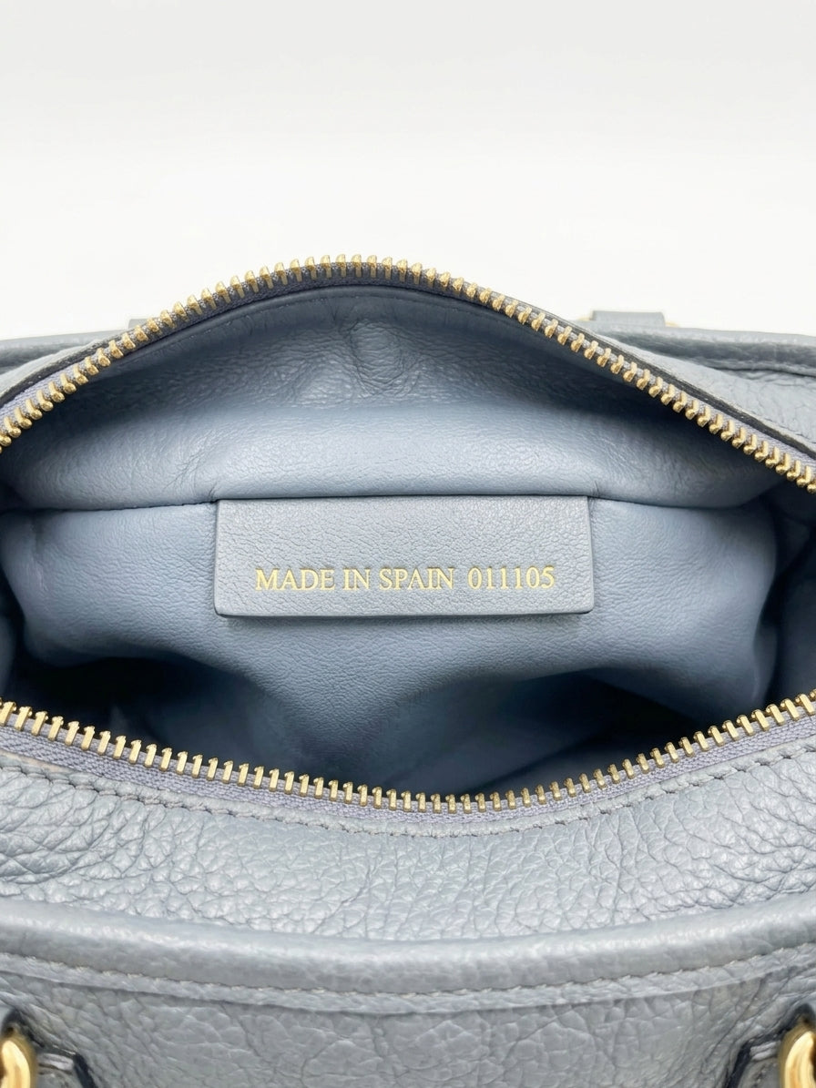 Loewe Amazona 36 Muted Blue-Grey Pebbled Calfskin Bag