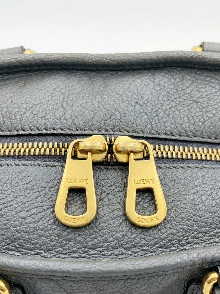 Loewe Amazona 36 Muted Blue-Grey Pebbled Calfskin Bag