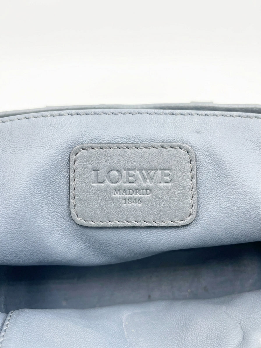 Loewe Amazona 36 Muted Blue-Grey Pebbled Calfskin Bag