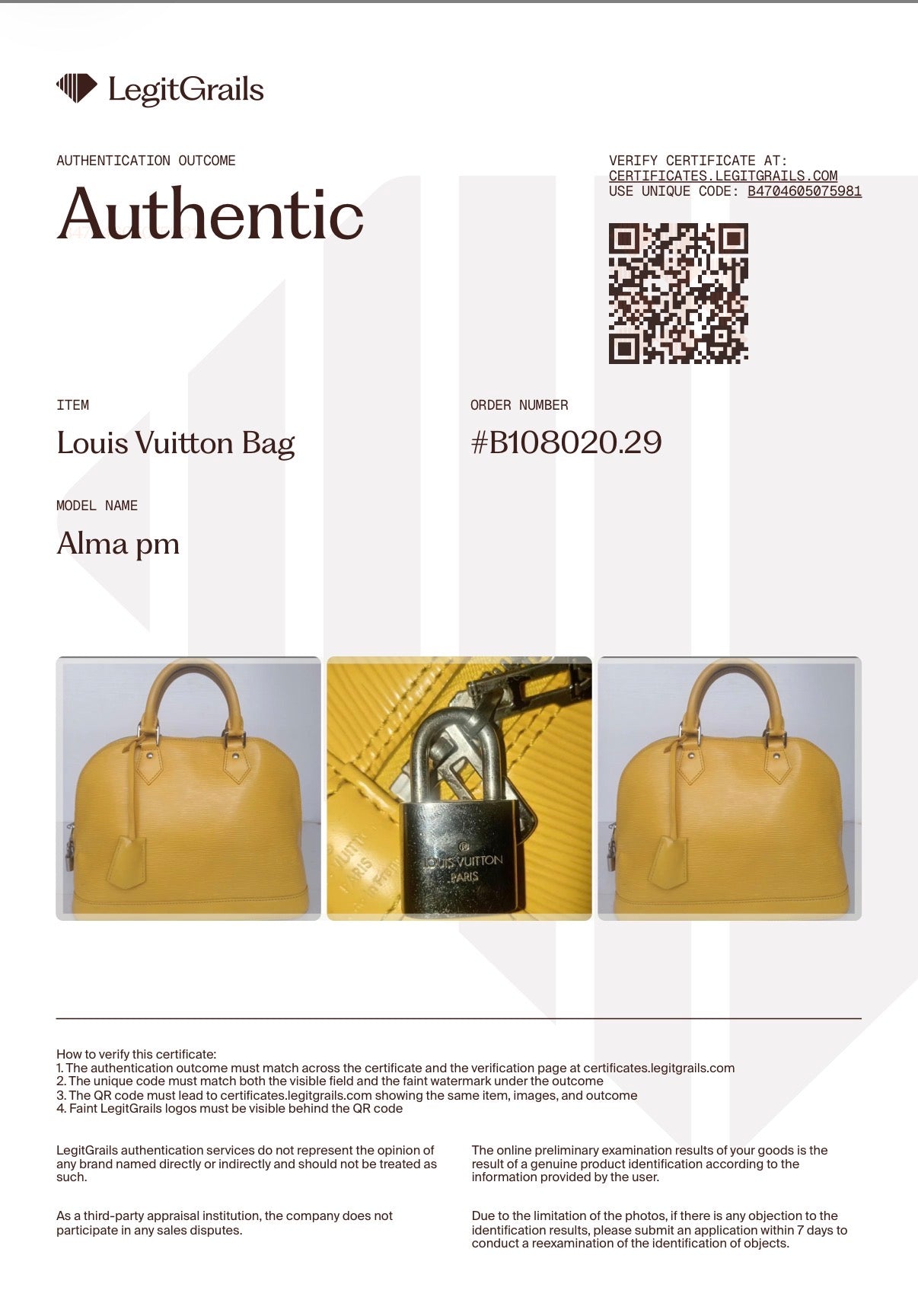 Louis Vuitton Alma PM Epi Leather Handbag — Citron Yellow