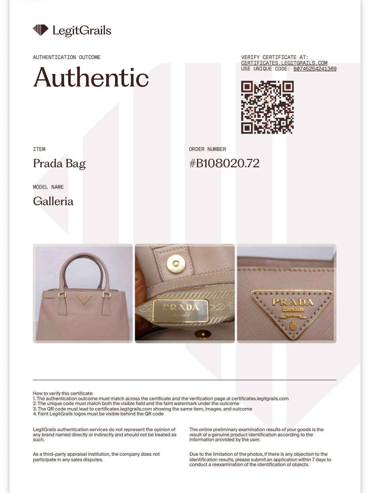 Prada Galleria Medium Bag in Cameo