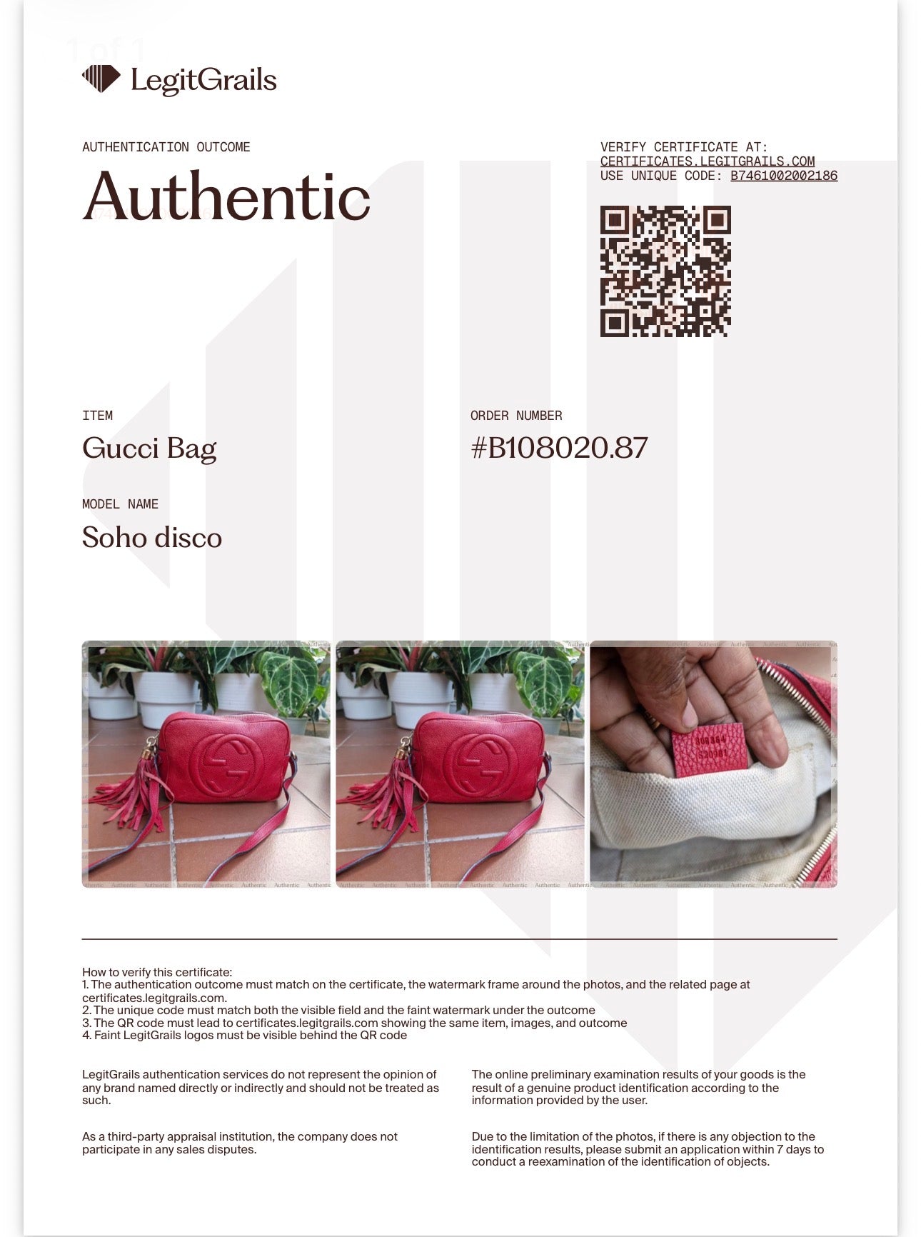 Gucci Soho Disco Bag in Classic Red