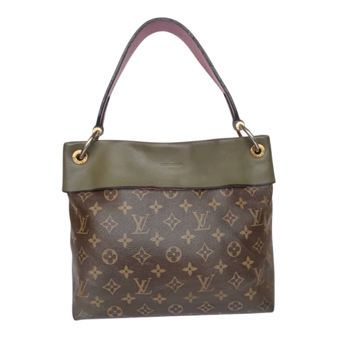 Louis Vuitton Tuileries Hobo — Monogram Canvas with Green and Pink Leather Trim