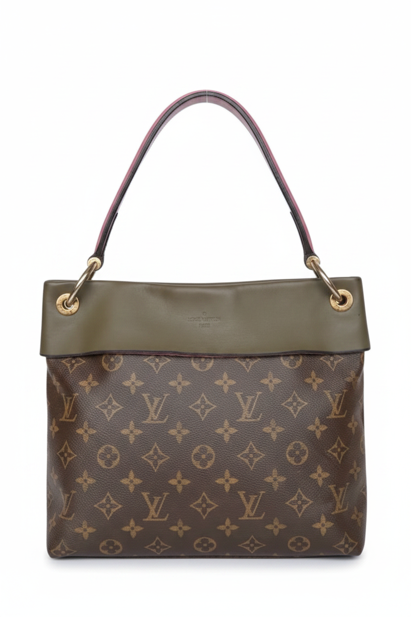Louis Vuitton Tuileries Hobo — Monogram Canvas with Green and Pink Leather Trim