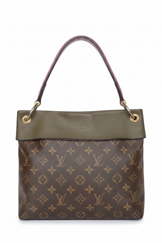 Louis Vuitton Tuileries Hobo — Monogram Canvas with Green and Pink Leather Trim